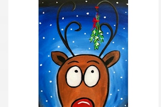 Paint Nite: Reindeer Under the Mistletoe